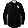 Bull Terrier Embroidered Long Sleeve Button Up Shirt