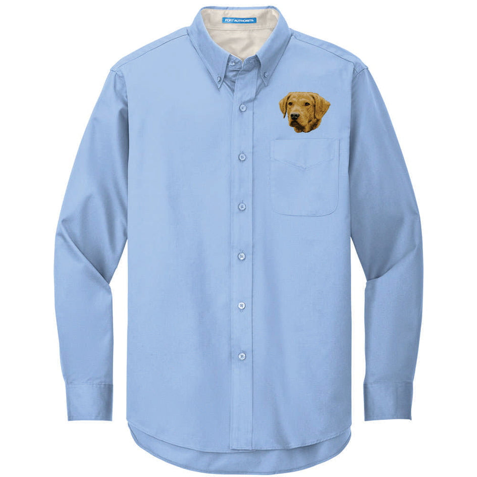 Chesapeake Bay Retriever Embroidered Long Sleeve Button Up Shirt