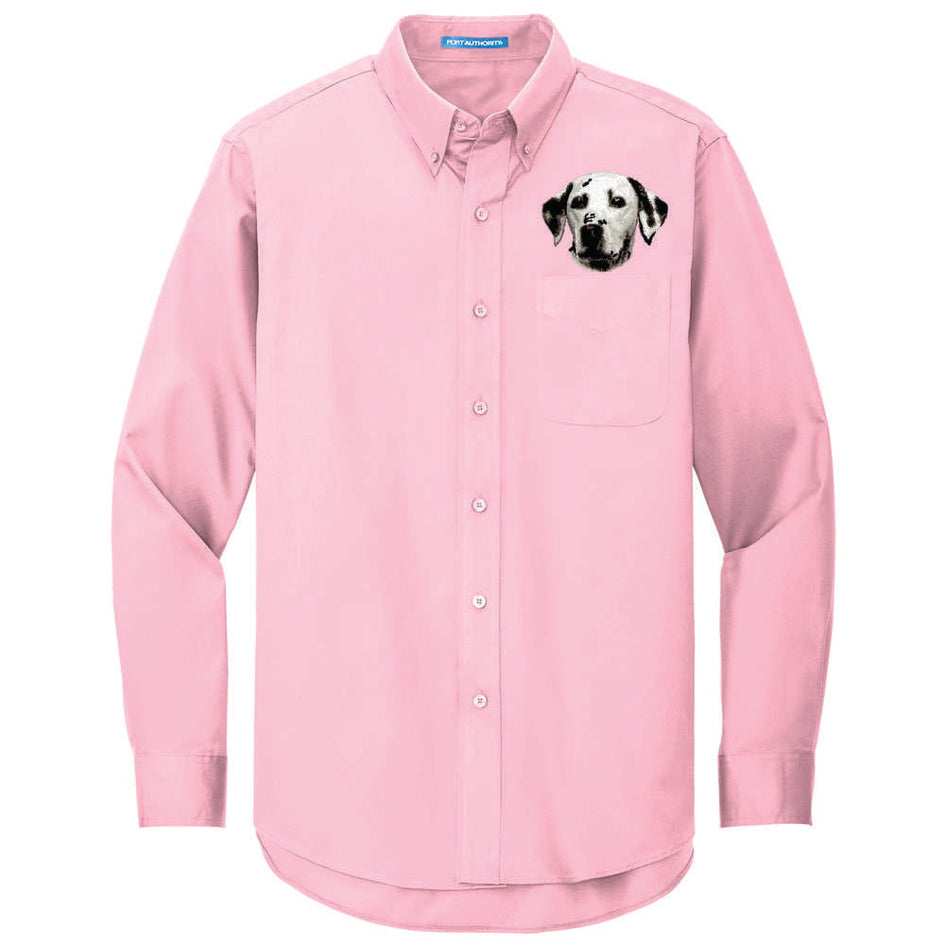 Dalmatian Embroidered Long Sleeve Button Up Shirt