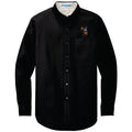 Doberman Pinscher Embroidered Long Sleeve Button Up Shirt