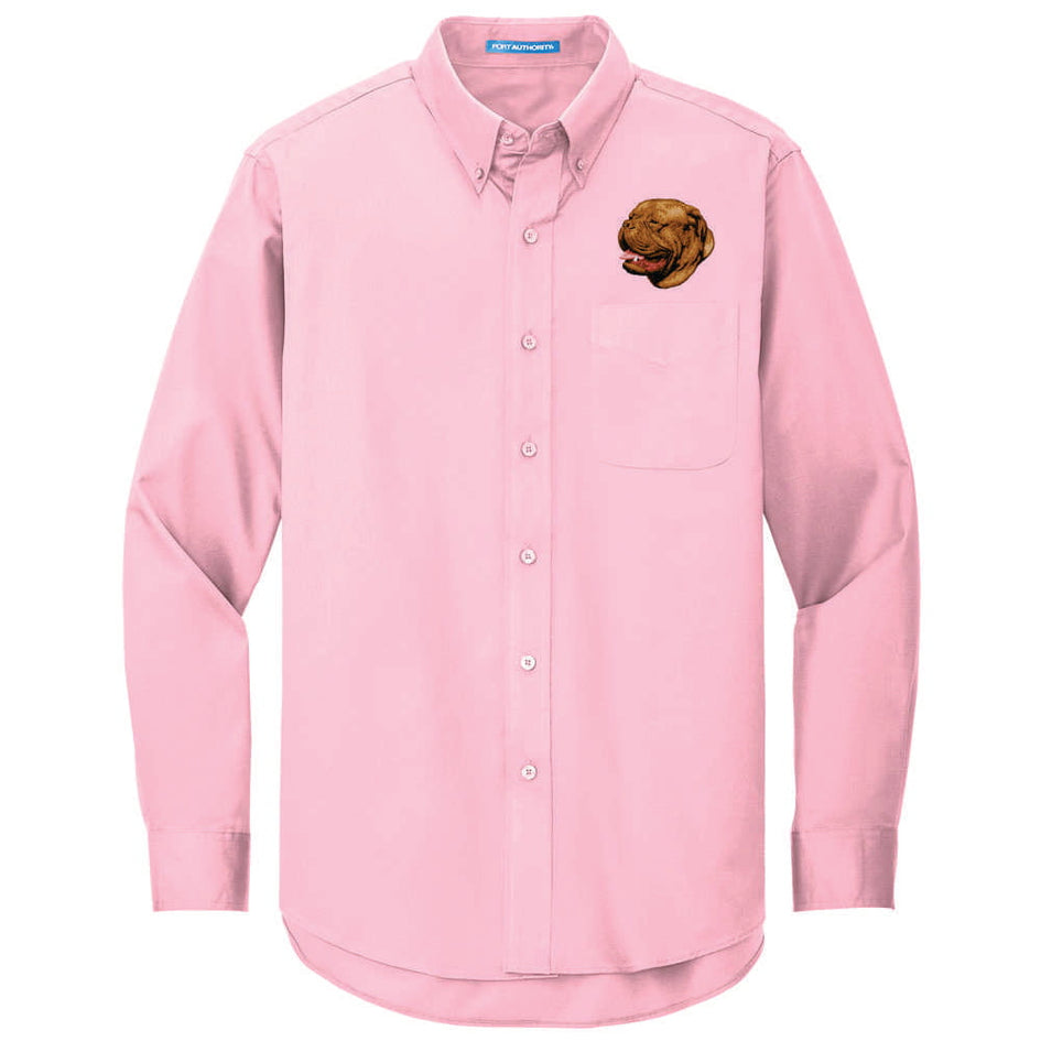 Dogue de Bordeaux Embroidered Long Sleeve Button Up Shirt