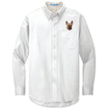 French Bulldog Embroidered Long Sleeve Button Up Shirt
