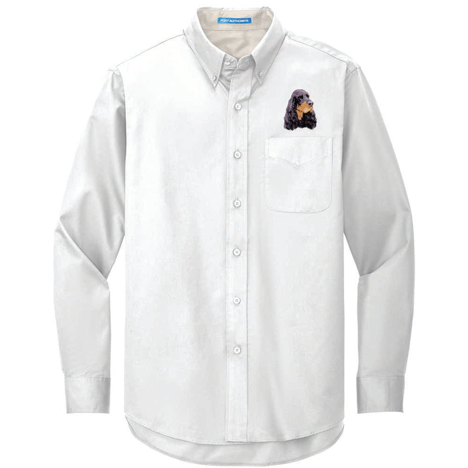 Gordon Setter Embroidered Long Sleeve Button Up Shirt
