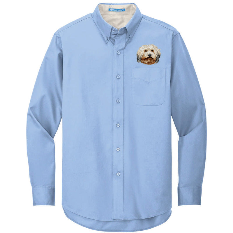 Havanese Embroidered Long Sleeve Button Up Shirt