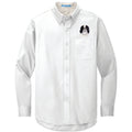 Japanese Chin Embroidered Long Sleeve Button Up Shirt