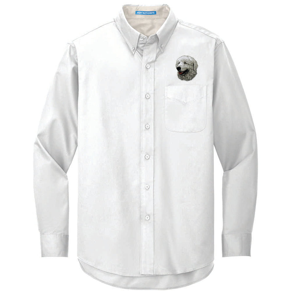 Kuvasz Embroidered Long Sleeve Button Up Shirt