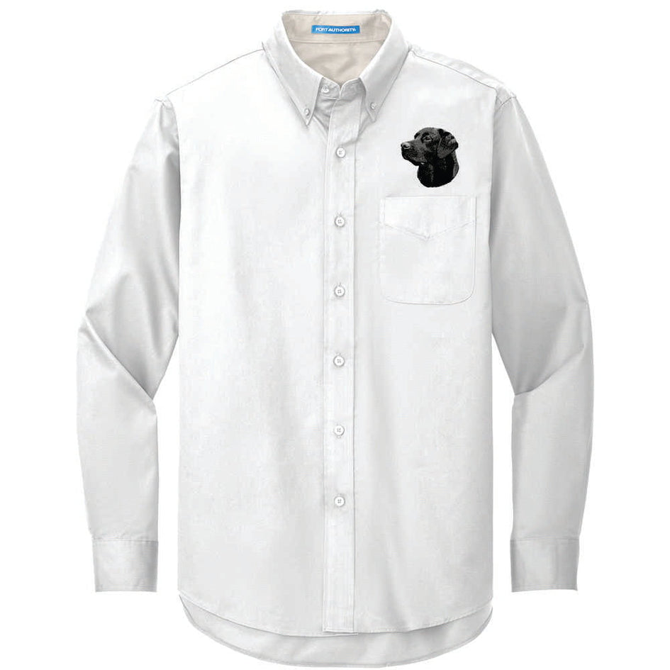 Labrador Retriever Embroidered Long Sleeve Button Up Shirt