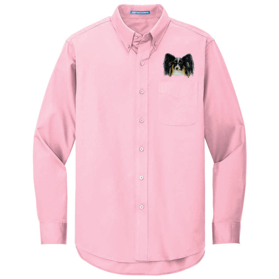 Papillon Embroidered Long Sleeve Button Up Shirt