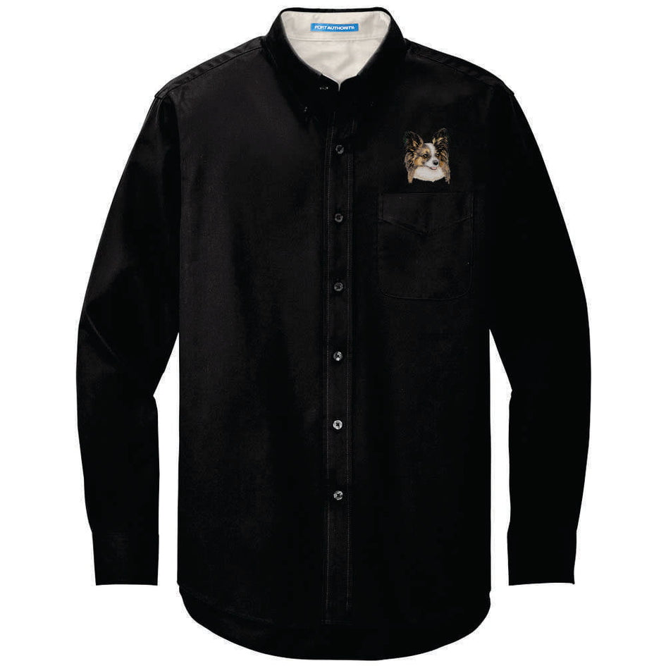 Papillon Embroidered Long Sleeve Button Up Shirt