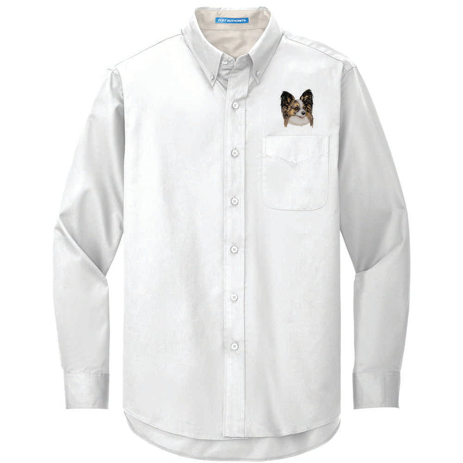 Papillon Embroidered Long Sleeve Button Up Shirt
