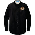 Pekingese Embroidered Long Sleeve Button Up Shirt
