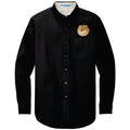 Pomeranian Embroidered Long Sleeve Button Up Shirt