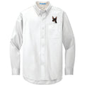 Rat Terrier Embroidered Long Sleeve Button Up Shirt