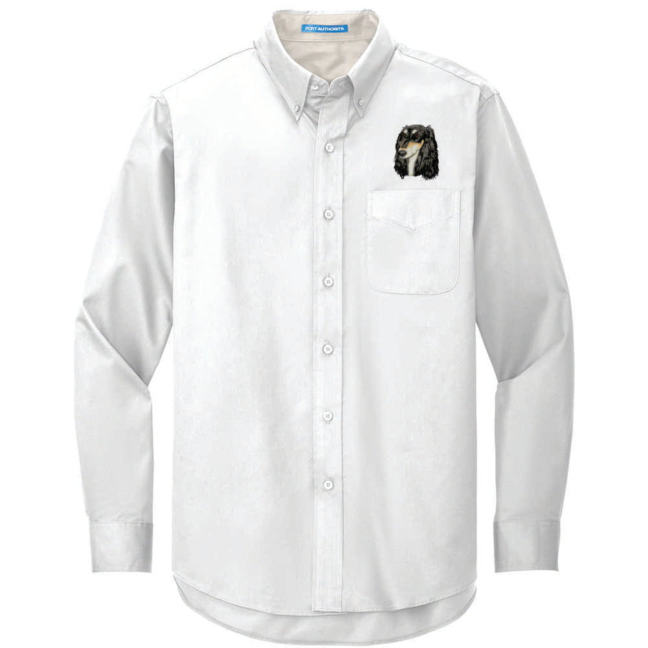 Saluki Embroidered Long Sleeve Button Up Shirt