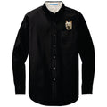 Silky Terrier Embroidered Long Sleeve Button Up Shirt