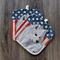 Samoyed  Americana Pot Holder Set