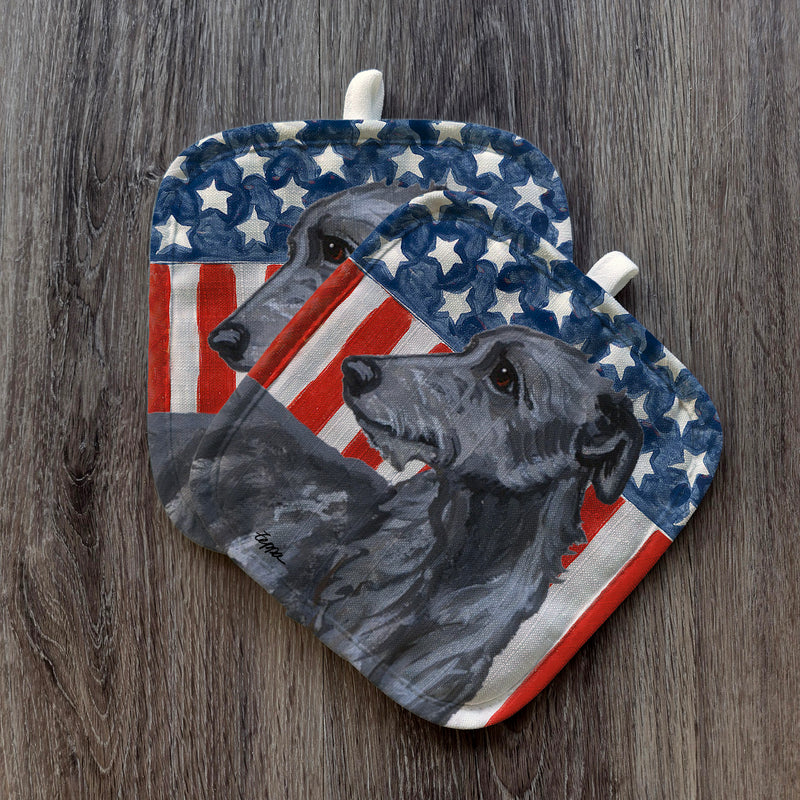 Scottish Deerhound  Americana Pot Holder Set
