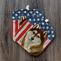 Siberian Husky  Americana Pot Holder Set