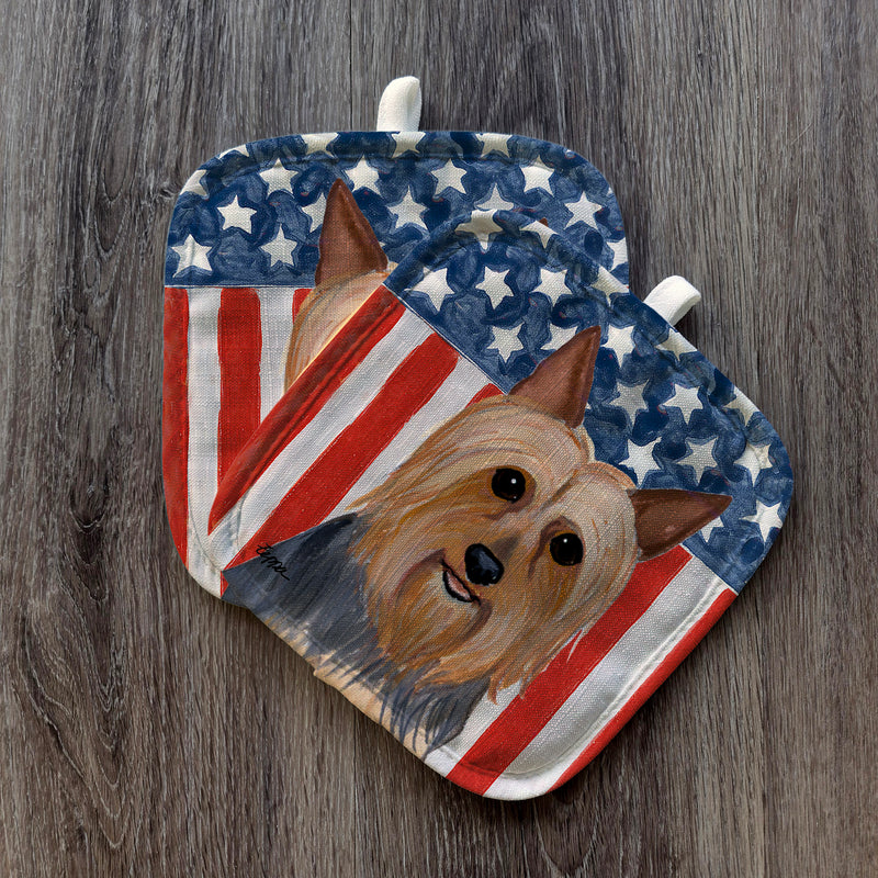 Silky Terrier  Americana Pot Holder Set