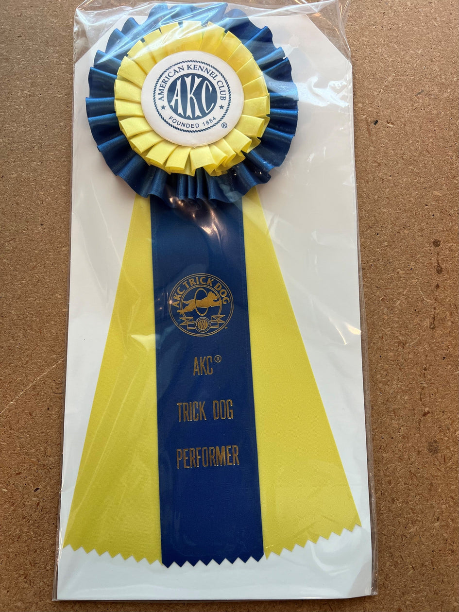 AKC Trick Dog Performer and Elite Performer Rosette