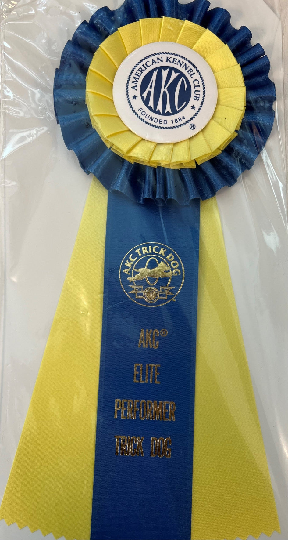 AKC Trick Dog Performer and Elite Performer Rosette