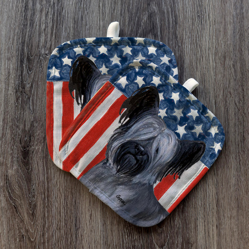Skye Terrier  Americana Pot Holder Set