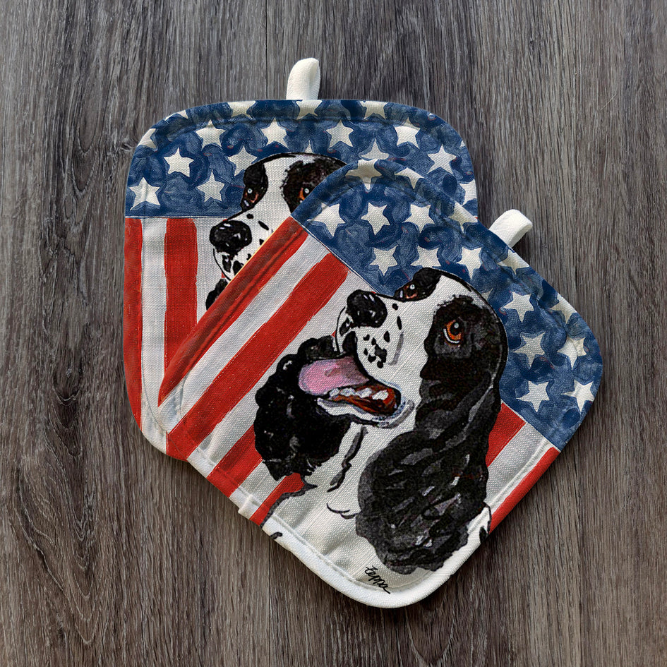 English Springer Spaniel Americana Pot Holder Set