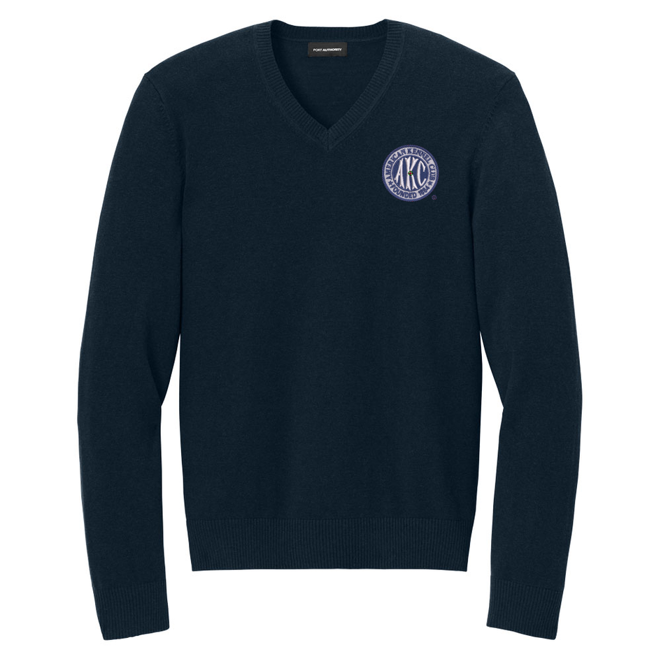 AKC Seal Embroidered V-Neck Sweater