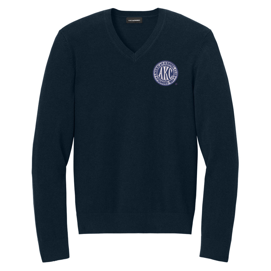 AKC Seal Embroidered V-Neck Sweater