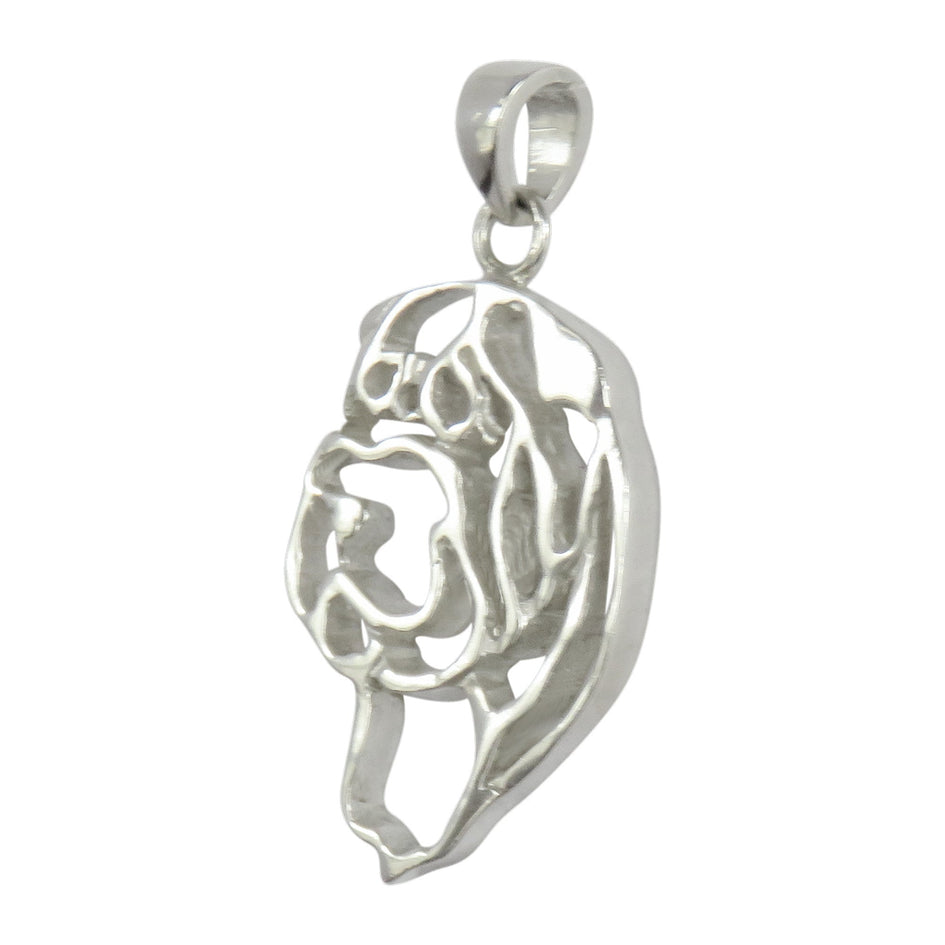 Shar-Pei in Sterling Silver Silhoutte Head Pendant