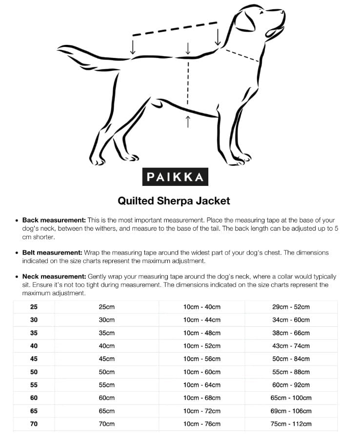 Paikka Dog Quilted Sherpa Jacket