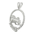 Shiba Inu in Sterling Silver Leash Pendant