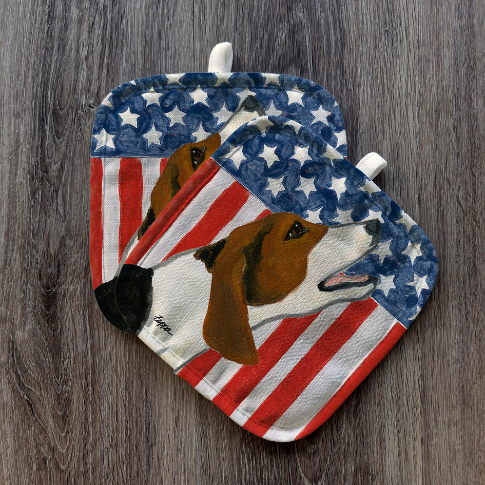Treeing Walker Coonhound  Americana Pot Holder Set