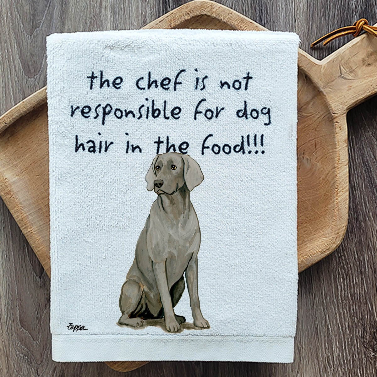 Zeppa Studios Weimaraner Dish Towel