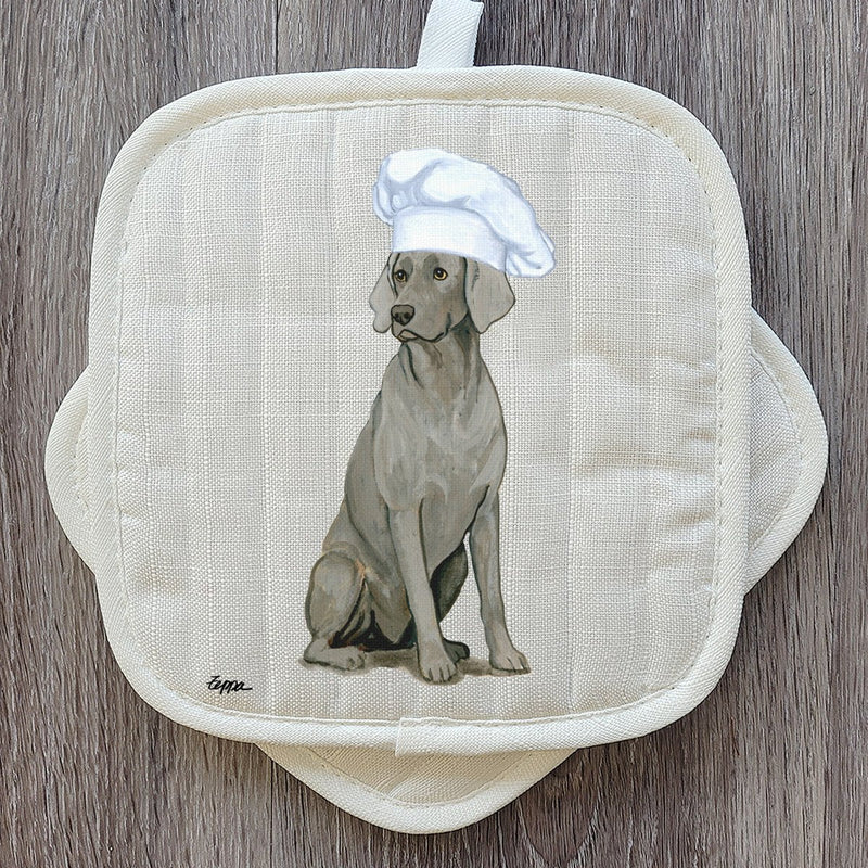 Weimaraner Sitting  Pot Holder Set
