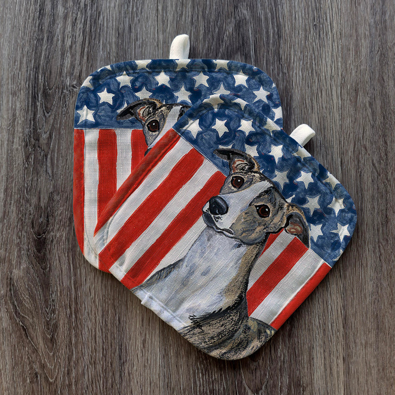Whippet  Americana Pot Holder Set