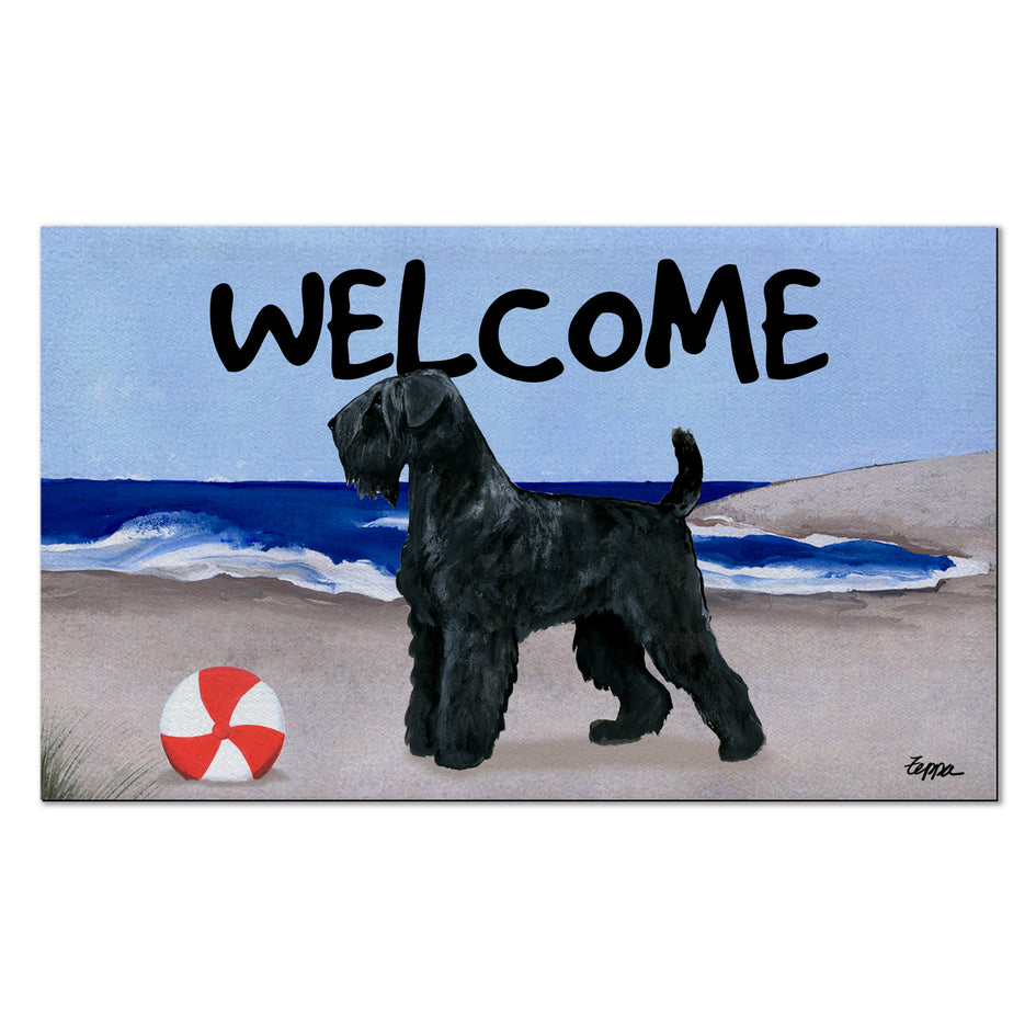 Black Russian Terrier Welcome Mat