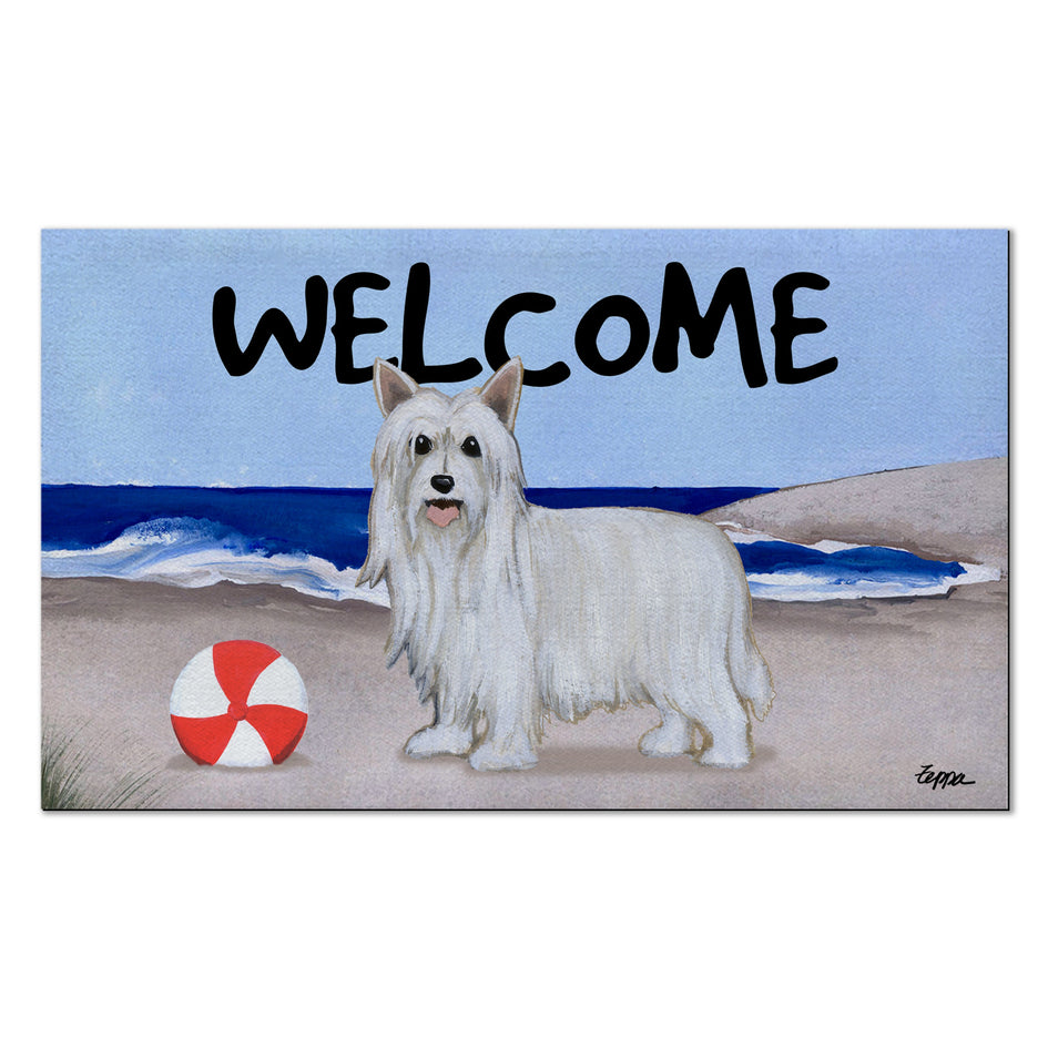 Chinese Crested Powderpuff Welcome Mat