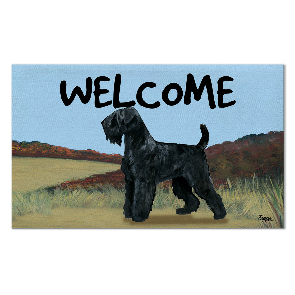 Black Russian Terrier Welcome Mat