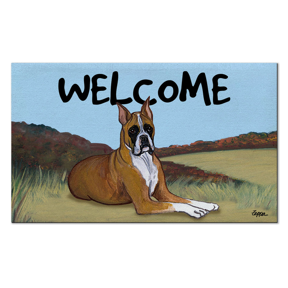 Boxer Lying Welcome Mat