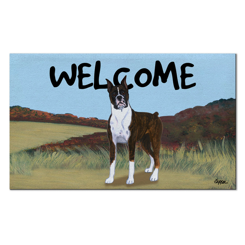 Boxer Standing Welcome Mat