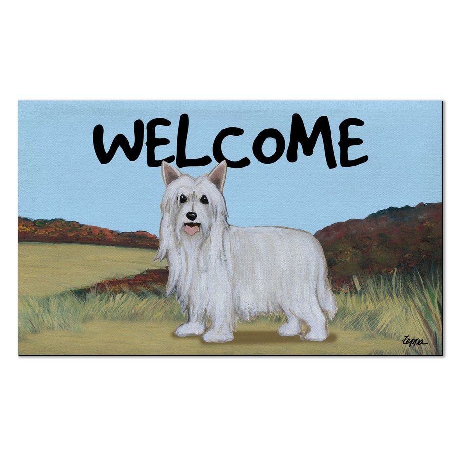 Chinese Crested Powderpuff Welcome Mat