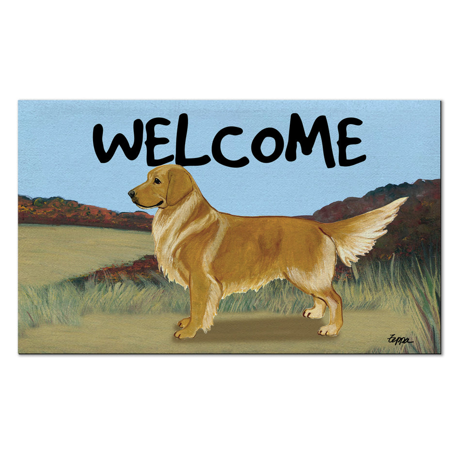 Golden Retriever Welcome Mat