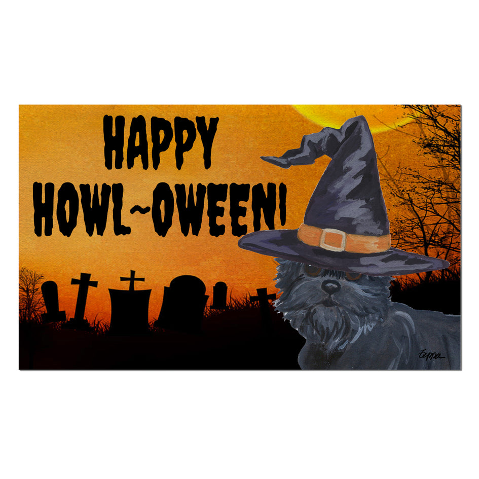 Affenpinscher HAPPY HOWL-OWEEN Welcome Mat