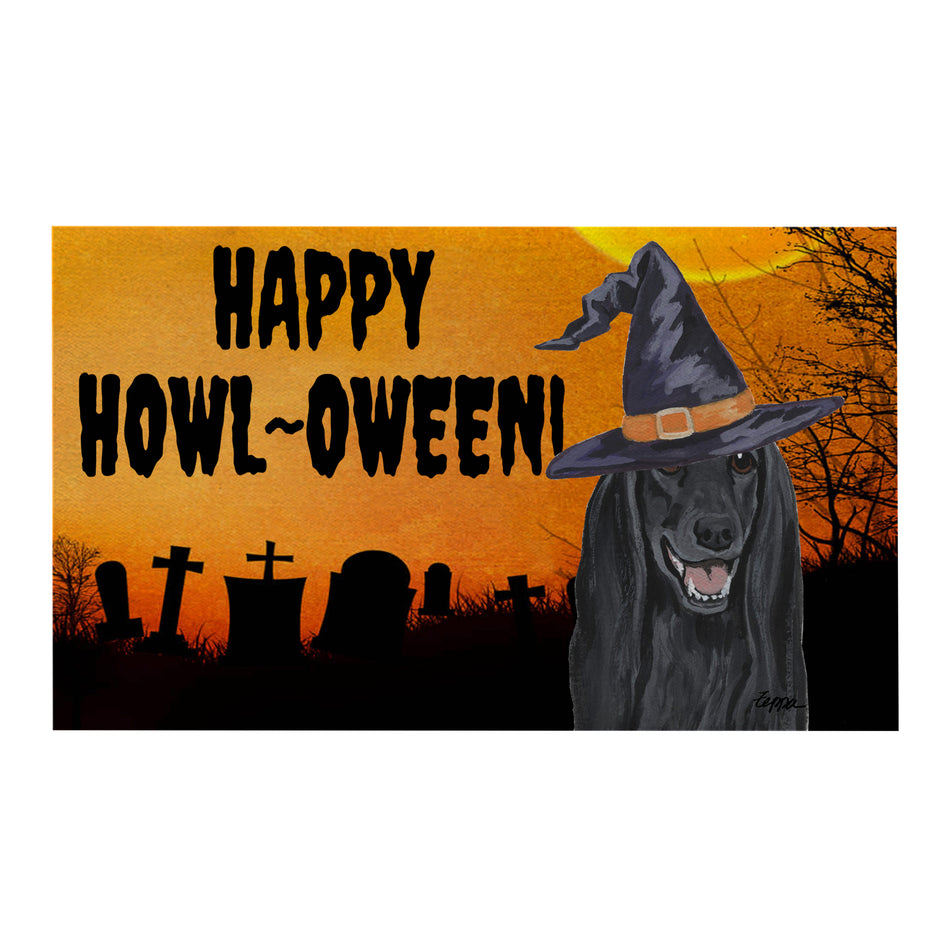 Afghan Hound HAPPY HOWL-OWEEN Welcome Mat