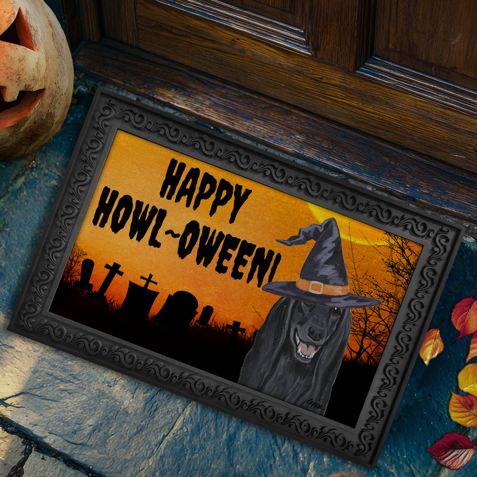 Afghan Hound HAPPY HOWL-OWEEN Welcome Mat
