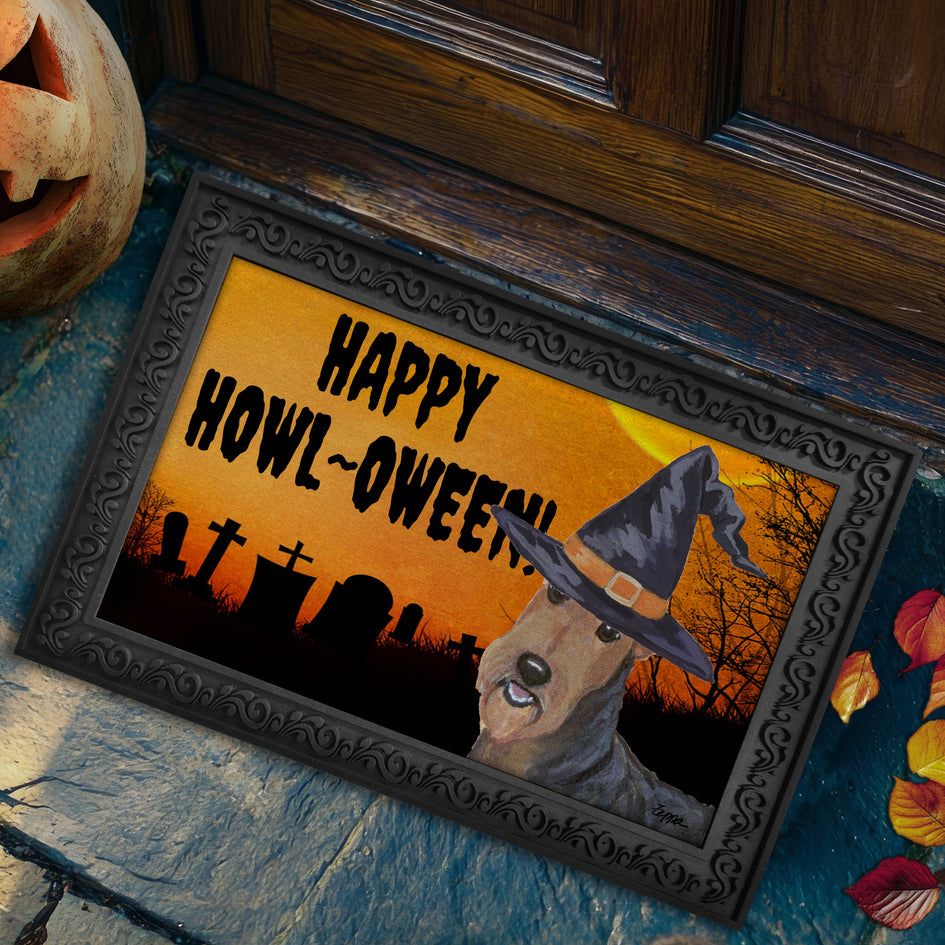 Airedale Terrier HAPPY HOWL-OWEEN Welcome Mat