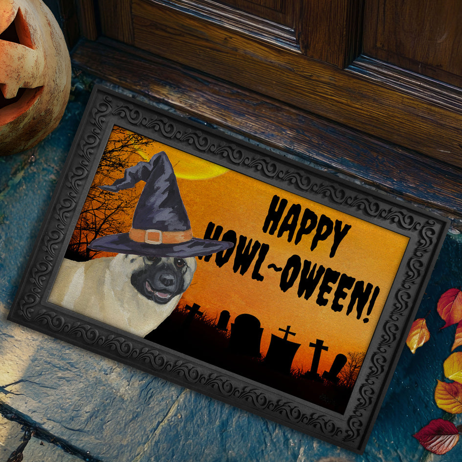 Akita HAPPY HOWL-OWEEN Welcome Mat