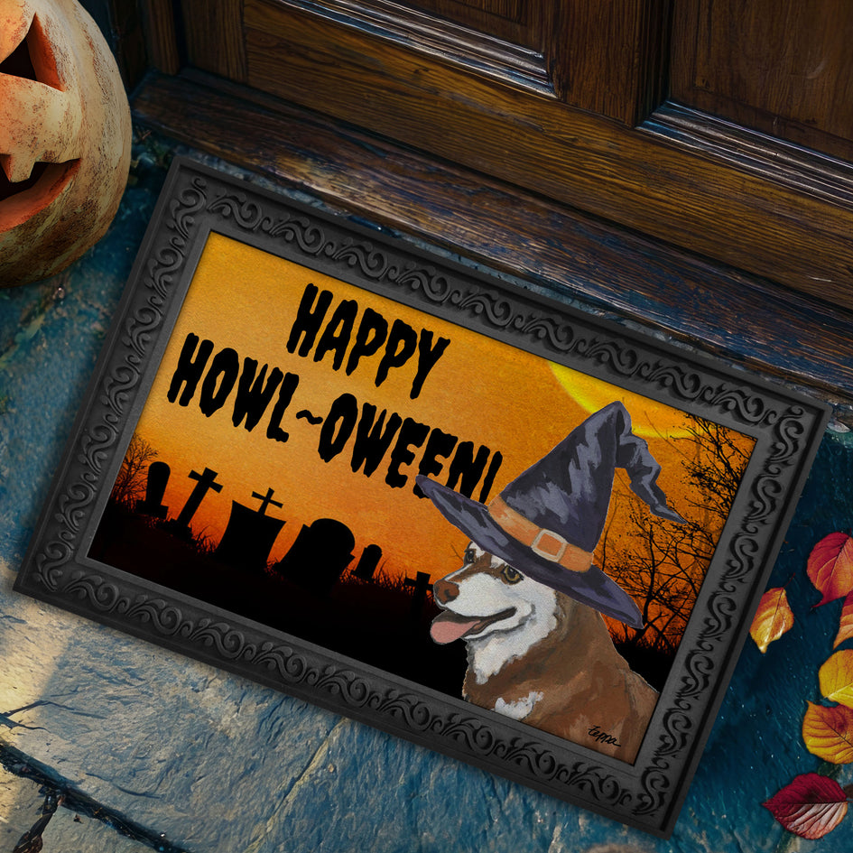 Alaskan Klee Kai HAPPY HOWL-OWEEN Welcome Mat