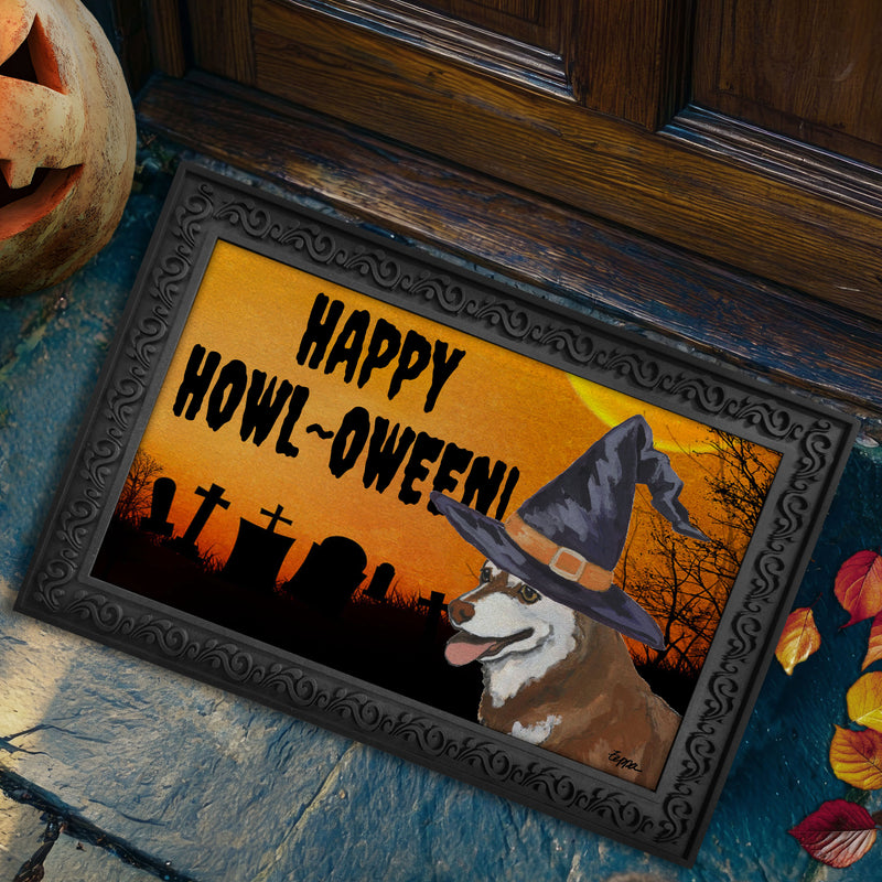 Alaskan Klee Kai HAPPY HOWL-OWEEN Welcome Mat